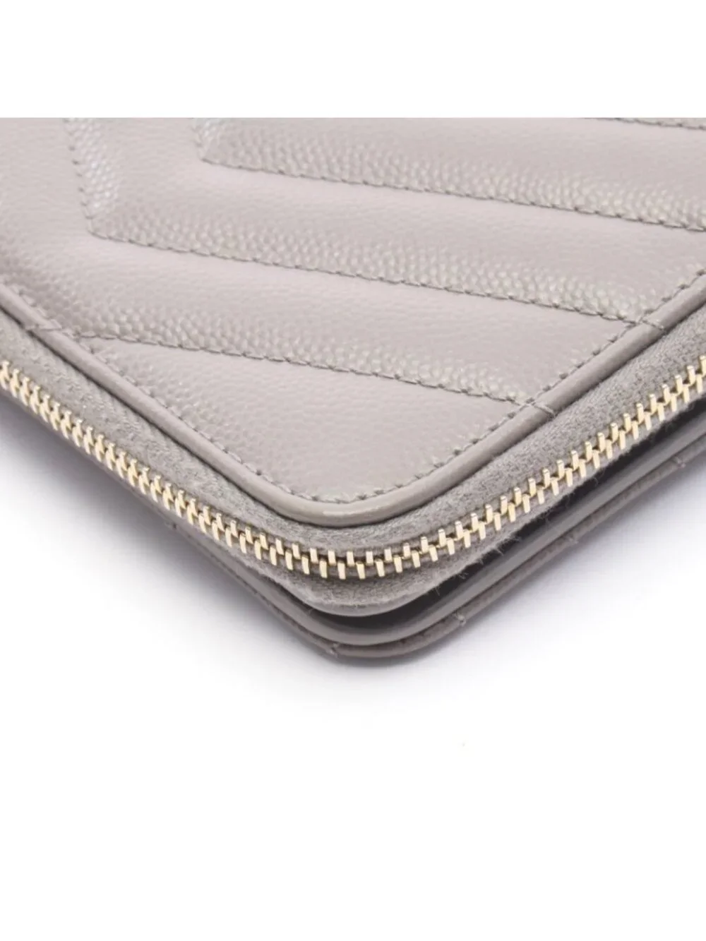 Saint Laurent Paris Bifold Wallet Monogram Gray Leather Cassandra - Picture 7 of 8